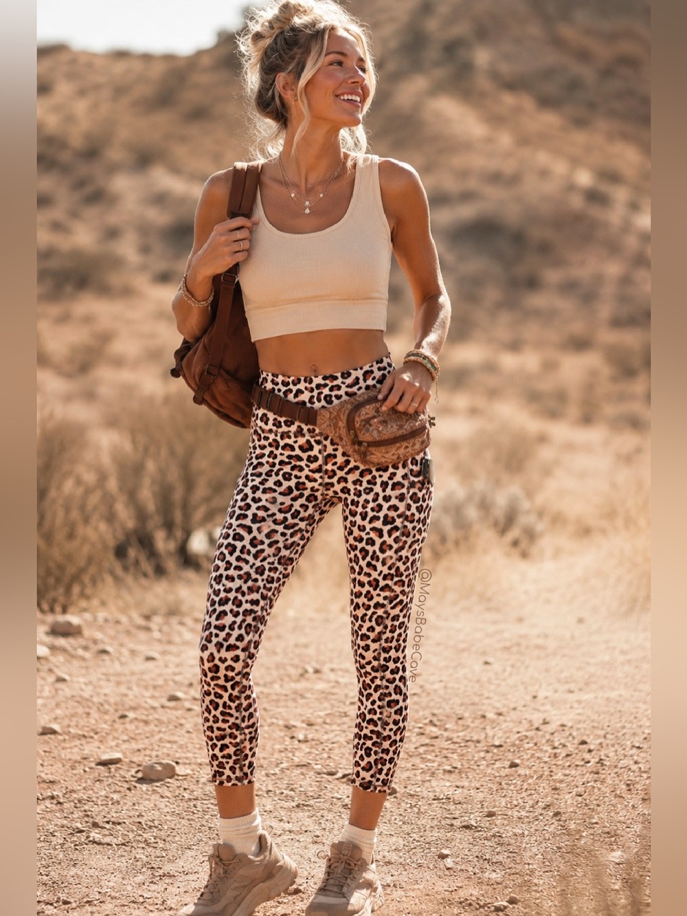Fabletics Leopard Print High Waisted Power Hold Capri Pants